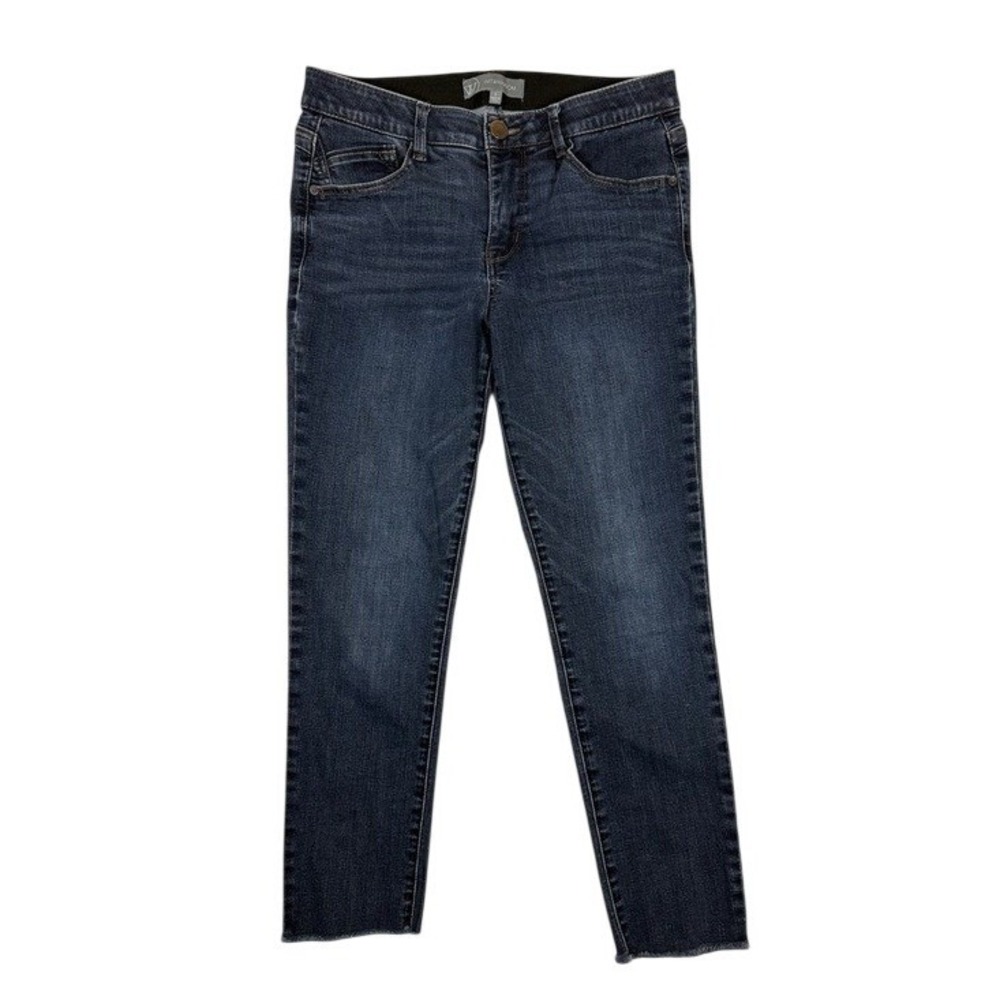 Wit & Wisdom Ab-solution Skinny Jeans Dark Wash Raw Hem Womens Size 8 L104KEFF